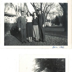 Dad shown with Mom, Vel, Ralph in top photo.
Dad with Uncle Bob (in lower picture)