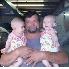Frank with his twin granddaughters Milleigh Lynn and Lainey Michelle 