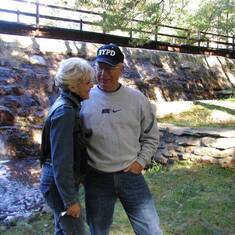 dad and mom at waterfall