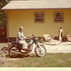 Susan on Frank Sr. motorcycle