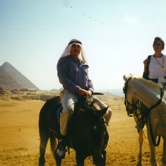Janet and Frank off to the Pyramids c. 1998