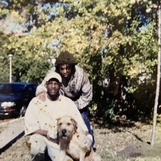 Me and old man buster with pops after planting a tree on my moms front