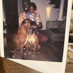 He loved dogs this here is my 1st brother and sister before he blessed me with a real one