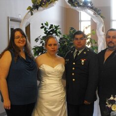 Bret and Rachelle's wedding (Donita, Rachelle, Bret, and Frank)