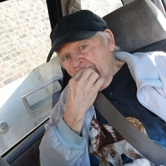 Dad eating tim bits on our way to Marmora, It would be the second last drive I take with him.  October 24 2014