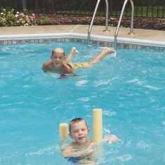 Mike & Frankie at Aunt Margie's Pool