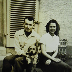 Frank and Evelyn Mayfield with Lumpe ca.  1948