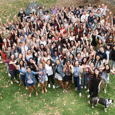 Frazer with final year DVM students at the University of Sydney (he is in the top right).