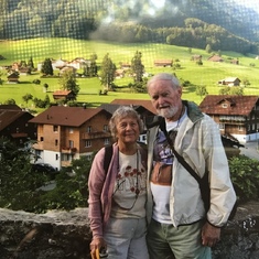 Mom and Dad in a Swiss village - 55th anniversary trip with family!