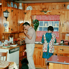 Dad and Mom in Reading Kitchen