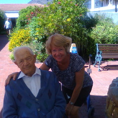 Just before his 95th birthday with Rona