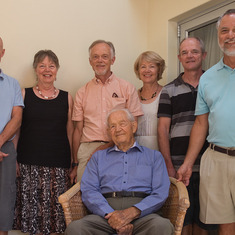 With his six children at his 95th birthday celebration