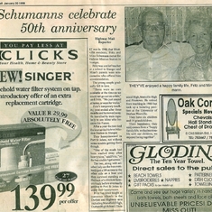 Highway Mail, 1998 (local Westville newspaper) article on Fritz and Mine's 50th Anniversary
