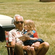Opa with Melanie at Lake MIdmar, 1990?