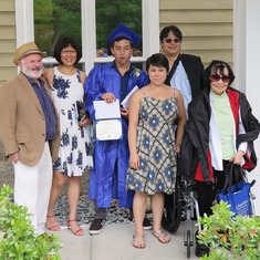 4 Jun 2016 Fuhsi at far right for grandson Willy Stevens' high school graduation in Boston with (left to right) Willy's dad Bill, his mom Leona Ling, Willy, sister Rita, uncle Van and nana Fuhsi Ling
