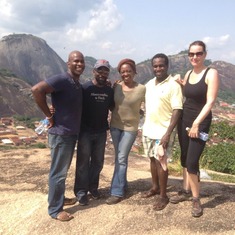 Funto with cycling friends at the top of Idanre Hills, Ondo, Nigeria - May 2015