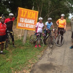 Funto (our resident Ondo Tour Guide), leading his cycling friends to Idanre Hills, Ondo - May 2015