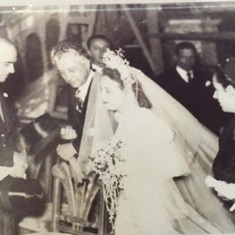 Sep 30, 1939 - Wedding of Gabe's parents (Luis Eduardo Hoyos, Gabriel Restrepo, Marina Restrepo, Matilde Hoyos)