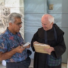 Gabe and Father Sabena, his father figure from the orphanage in Jersusalem