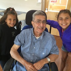 Gabe with his loving granddaughters Kiera and Alia