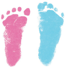 pink and blue feet