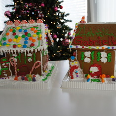 Treyson and Natalia made gingerbread houses.  Treyson made his for you.