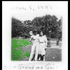 16 - Gail with her Mom Mildred - they told her she dressed like a Grandma in this pic, thus the nickname "Grandma Gail"... she was almost 13 in this picture. June 1, 1947