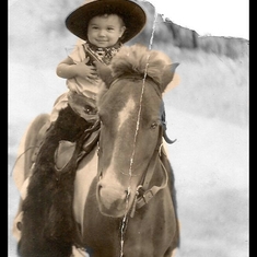 5 - Baby Gail at 16 months old - 1936. She spent a great deal of her childhood loving to play cowboys and Indians.