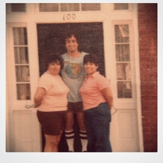 58 - The Ferrara Trio, here on the front steps of her house in Emmitsburg, MD with brother Bruce and sister Susie circa 1970s