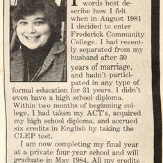 68 - The Proud Commencement Speaker - as published in the Frederick News Post, 1984