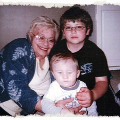 70 - With grandson Nic, Gail meets her great grandson Maverick - early 2011