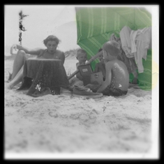 72 - A day at the beach with the boys in California circa 1950s - Rick, Marty, and Frank (her husband Dave took the picture)  She loved that time of her life.