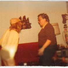 73 - Gettin' down with daughter Laurie, probably listening to Michael Jackson's album Off The Wall, Frederick MD Circa late 1970s/early 1980s