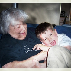 88 - Tickle monster with grandson Nic, such love and laughter.
