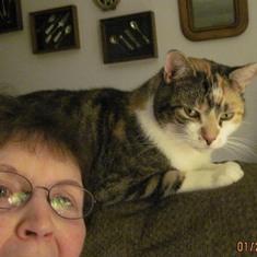 Mom and her new cat Bella