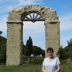 Gale at the Roman ruins near what we called MaryGary, Provence 2015