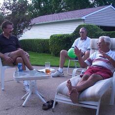 Visiting family in Erie, with Uncle Charlie and Uncle Chick (2003)