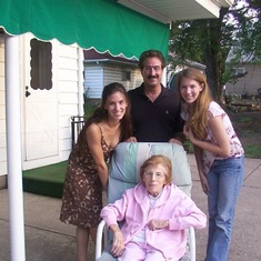 Visiting family in Erie, with Ariel, Amanda, and Aunt Velma (2003)