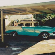 The beautiful finished 56 Chevy~I love it and because you restored it for me I will treasure it always...
