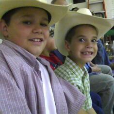 Justin and Jaden, two mischiefs!  Great boys.  Our late coming grandsons!