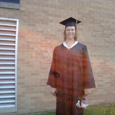 Grand-daughter Kim, in her grad gown.  She looks so happy.