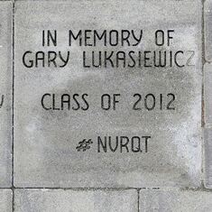Etched in stone, at your High School "Never Quit"