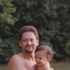 Gary and baby Arielle, 1988