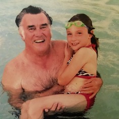 Dad and granddaughter Taylor enjoying summertime.