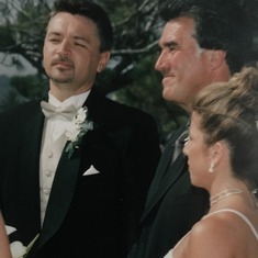Dad was so proud at me marrying my best friend,John. He approved!