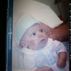 Gavin before being Baptized. We all said he looked like the pope.