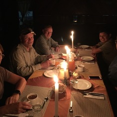 Our birding crew in the Amazon Basin.  No electric lighting.