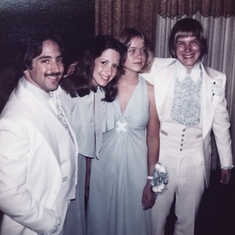 High school prom photo with friends Stevin and John