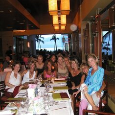 Gayle at my Bday party on Maui, with Kathie Jackson, Leah, Lynn Long, Phyllis Mageau, Nicole Gannon, Melissa Vicar, Kimmie, early  2000, Four Seasons
