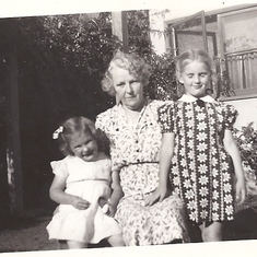 Grandma Barbour and Gayle and Susan 1942